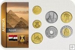 Sada 7 ks mincí Egypt 1 Piaster-1 Pound 1984-2021 v blistri