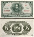 *5 Bolivianos Bolívie 1928, P129 UNC