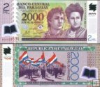 *2000 Guaranies Paraguaj 2008-23, polymer P228 UNC