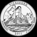 *25 Centov USA 2011P Vicksburg America the Beautiful Quarter