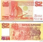*2 singapurské doláre Singapúr 1990, P27 UNC