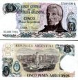 *5 Pesos Argentinos Argentína 1983-84, P312 UNC *5 Pesos Argentinos Argentína 1983-84, P312 UNC