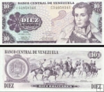 *10 Bolivares Venezuela 1981, P60a AU