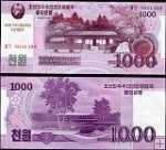 *1000 Won Severná Kórea (KĽDR) 2014, prítlač P73 UNC