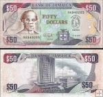 *50 Dolárov Jamajka 2010 P88 UNC, Bank of Jamaica