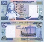 *20 cyperských libier Cyprus 1997-2004, P63 UNC