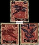 *Známky Gdansk 1920 Pretlač letecká pošta séria MNH