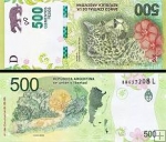 *500 Argentínskych pesos Argentína 2016-22 P365 UNC