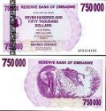 *750 000 Dolárov Zimbabwe 2007 P52 UNC
