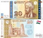 *20 Somoni Tadžikistan 1999, P17 UNC