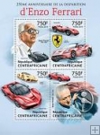 Stredoafrická republika Miniatúrny hárok 2013 MNH Enzo Ferrari