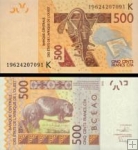 *500 Frankov Senegal (Západoafr. štáty) 2012(19), P719K UNC