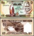5 Kwacha Zambia 1980-8, P25d UNC 5 Kwacha Zambia 1980-8, P25d UNC