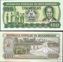 *100 Meticais Mozambik 1983-1989, P130 UNC
