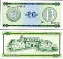 *20 Pesos Kuba 1985, FX9 UNC, Foreign Exchange Certificates