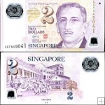 *2 Doláre Singapúr 2006-24, polymer P46 UNC