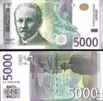 *5000 srbských dinárov Srbsko 2010, P53 UNC