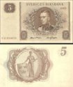 *5 Korún Švédsko 1962-3, P50 AU/UNC