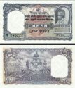 *10 Rupií Nepál 1951, P6 VF (2 dierky)