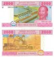 *2000 Frankov Kamerun (Stredoafrické štáty) 2002, P208U UNC *2000 Frankov Kamerun (Stredoafrické štáty) 2002, P208U UNC