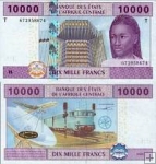 *10 000 frankov Kongo 2002, P110T UNC
