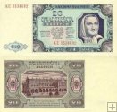 *20 Zlotých Poľsko 1948, P137 VF