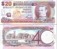 *20 dolarů Barbados 2012, 40 rokov banky P72 UNC *20 dolarů Barbados 2012, 40 rokov banky P72 UNC