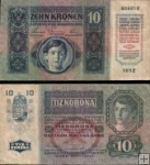 *10 Kronen Rakúsko-Uhorsko 1915, P19 F