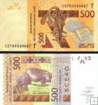 *500 Frankov Západná Afrika - Togo 2014, P819T UNC