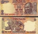 *10 Rupií India 2007-10, P95 UNC