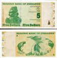 *5 dolarů Zimbabwe 2009, P93 UNC *5 dolarů Zimbabwe 2009, P93 UNC