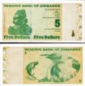 *5 dolár Zimbabwe 2009, P93 UNC