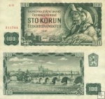 *100 Kčs II. Sto korún Československo 1961, P91 UNC