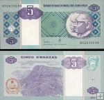 *5 Kwanzas Angola 1999-2011 P144 UNC
