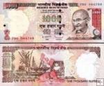 *1000 Rupií India 2009, P100n UNC