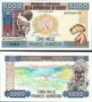 *5000 Frankov Guinea 1985, P33 UNC *5000 Frankov Guinea 1985, P33 UNC