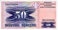 *50 Dinárov Bosna a Hercegovina 1995, P47 UNC, nevydaná *50 Dinárov Bosna a Hercegovina 1995, P47 UNC, nevydaná