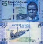 *5 Cedis Ghana 4.3.2017, P43 UNC pamätná