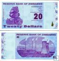 *20 dolár Zimbabwe 2009, P95 UNC