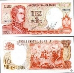 *10000 Escudos Čile ND 1976, P148 UNC