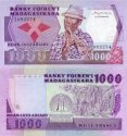 *1000 Frankov=200 Ariary Madagaskar 1983-87, P68 XF