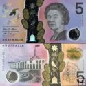 *5 Dolárov Austrália 2016-21, polymer P62 UNC