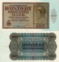 100 biliónov (100,000,000,000,000) mariek Nemecko 1924 - REPLIKA