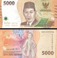 *5 000 Rupií Indonézia 2022 P164a UNC