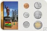 Sada 6 ks mincí Ghana 1 Pesewas - 1 Cedi 2007 blister