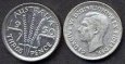 Strieborná minca 3 Pence Austrália 1950 VF, George VI Strieborná minca 3 Pence Austrália 1950 VF, George VI