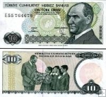 10 Lirasi Turecko 1984-2002, P193 UNC