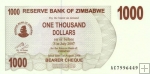 *1000 Dolárov Zimbabwe 2006 P44 UNC