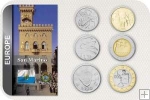 Sada 6 ks mincí San Marino 10 - 1000 Lire 1974-1997 v blistri