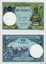 *10 Frankov Madagaskar 1937, P36 VF